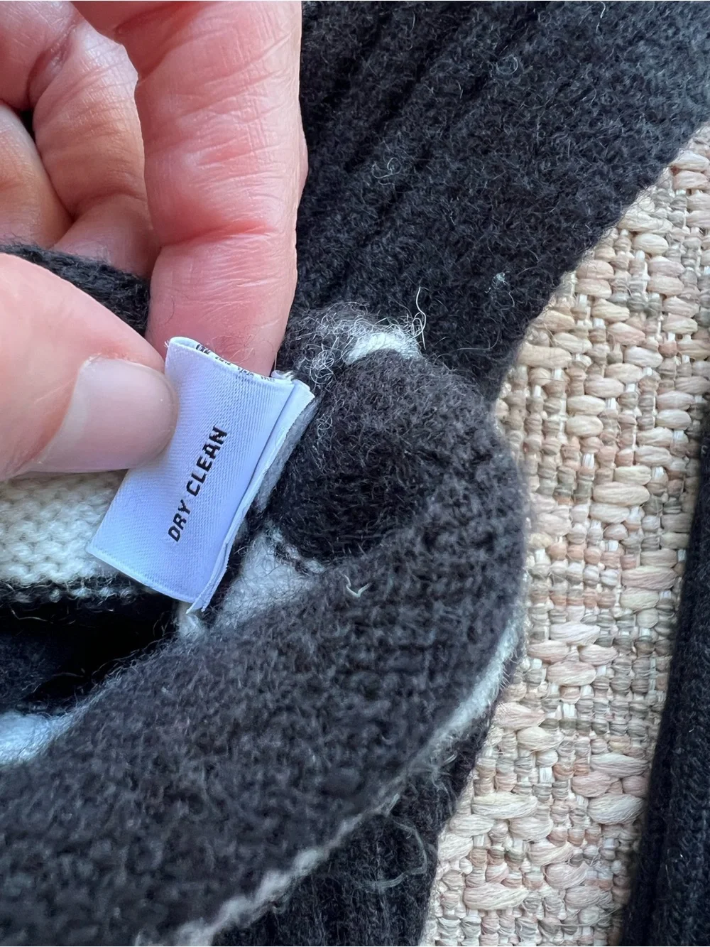 The Cashmere Project 100% Cashmere Sweater Large Black White Striped Turtleneck